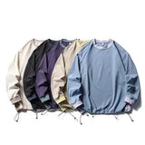 BONSIR  -  Vintage Patchwork Pullover Mens Streetwear Harajuku Long Sleeve T-Shirts Oversized Quick Drying Sport Loose Casual Top Unisex
