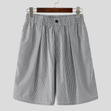 BONSIR  -  Men Striped Shorts Button Oversize Summer Joggers Casual Men Bottoms Streetwear Pockets 2025 Leisure Male Shorts S-5XL