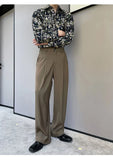 BONSIR  -  New Fashion Autumn Men's Korean Style Loose Wide Leg Trousers Solid Color Casual High Quality Pants Male Trendy Streetwear Men