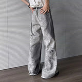 BONSIR  -  Mens Jeans Dirty Dye Hip-Hop Casual Pants Streetwear Fashion Personality Daily Versatile Straight Pants Men'S Clothing 2025 New