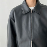 Bonsir Autumn Black Leather Jacket Men Fashion Oversized Leather Jackets Mens Streetwear Korean Loose Hip-hop Bomber Jacket Men Coat