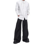 Bonsir Men Three-Dimensional Pleated Ribbon Shirt Spring Streetwear Fashion Luxury Youth Campus Long-Sleeve Top Men'S Clothing New