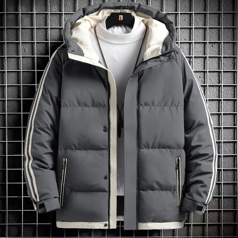 Bonsir Down Cotton Jacket Men's Autumn Winter Men's Thick Warm Hooded Jacket