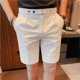 Bonsir 4 Color Summer British Style Suit Shorts Men Naples Business Casual Slim Fit Short Pant Fashion Slim Fit Solid Color Pants