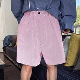 BONSIR  -  Men Striped Shorts Button Oversize Summer Joggers Casual Men Bottoms Streetwear Pockets 2025 Leisure Male Shorts S-5XL