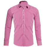 BONSIR  -  Spring Summer Mens Plaid Shirts Fashion Men Long Sleeve Cotton Plaid Shirt Tees Casual Men Breathable Formal Tops Shirt Clothing