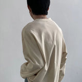 Bonsir Mens T-Shirt Side Placket Casual T-Shirt Autumn Streetwear Personality Niche Versatile Long-Sleeved Top Men'S Clothing 2024