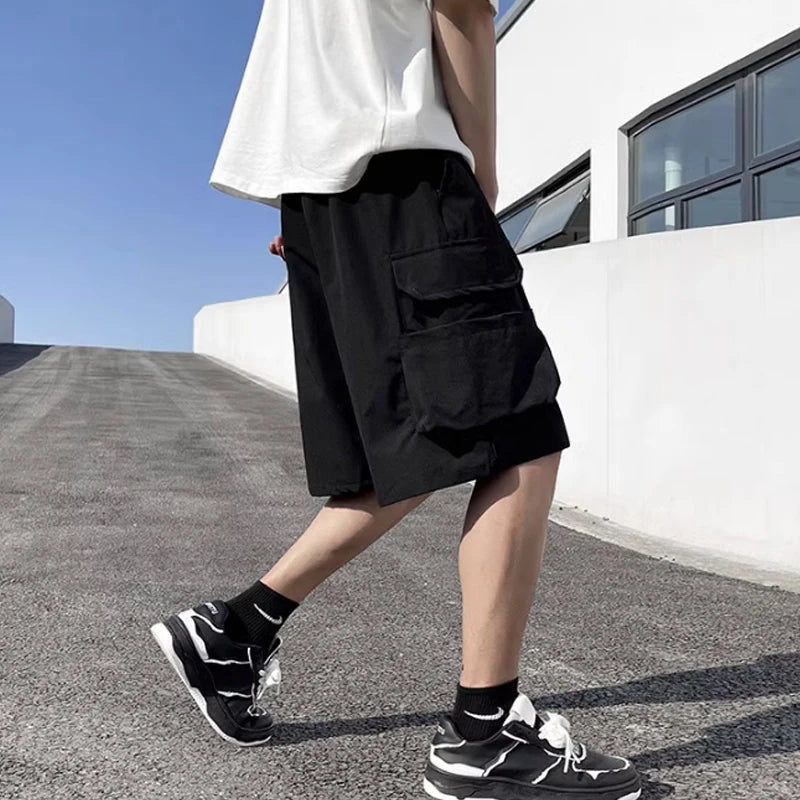 Bonsir Workwear shorts, men's summer Japanese fashion brand shorts, men's oversized loose casual capris