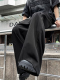 Bonsir Deconstructed Spliced Casual Suit Pants Men Vibe American Trend Loose Leg Pants Summer Design Draping Slightly Flared Pants