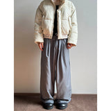 BONSIR  -  Grey Black Suit Pants Men Oversized Fashion Society Mens Dress Pants Korean Loose Wide Leg Pants Mens Office Formal Trousers