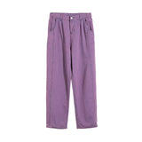 Bonsir New Men's Streetwear Purple Green Jeans Fashion High Street Baggy Y2k Wide Leg Denim Pants Male Fall Full Length Pants