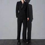 Bonsir Mens Autumn Contrast Color Satin French Elegant Casual Suit Genderless Fashion Trend Simple Retro Business Suit Jacket For Men