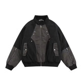 BONSIR  -  American fashion brand splicing baseball uniform cotton jacket spring and autumn loose cotton functional couple jacket
