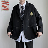 Bonsir Mens Dk Uniform Casual Suit Jacket Youthful Trend Versatile College Style Temperament High School Student Jacket Men'S Clothing