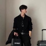 BONSIR  -  New Autumn Winter Loose Casual Versatile Knitwear Korean Trend Dongda Gate Sweater Turn-down Collar Open Cardigan