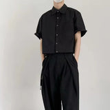 BONSIR  -  Mens Shirt Casual Youth Campus Thin Shirt Summer Versatile Breathable Daily Plain Short-Sleeved Top Men'S Clothing 2025 New