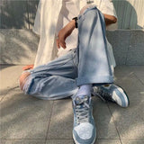 BONSIR  -  Spring Summer New Y2K Hole Fashion Straight Pants Man High Street Thin Style Personality Cowboy Cotton Ankle Length Pants