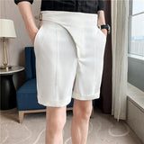 Bonsir High Quality Summer High Waist Drape Formal Suit Shorts Men Clothing Fashion Business Casual Slim Fit Office Short Pants