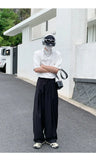 BONSIR  -  Oversized Black Suit Pants Men Fashion Social Mens Dress Pants Korean Loose Wide Leg Pants Mens Office Formal Trousers M-3XL