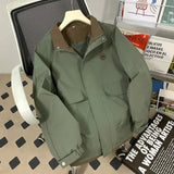 BONSIR  -  Men's Casual Jacket Autumn Winter, Lightweight Warm Windbreaker, Stand Collar Zipper Coat, Outdoor Streetwear, Plus Size
