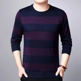 Bonsir Fashion Men Spring Autumn Long Sleeve Stripe Sweaters Korean Streetwear New Male Clothes Contrast Loose Casual Pullovers Tops