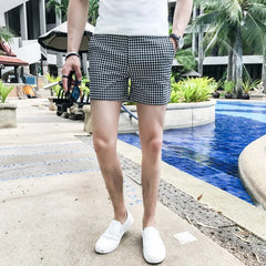 BONSIR  -  Summer Casual Plaid Men's Shorts Mens Beach Shorts Cotton Slim Fit Male Shorts Homm Brand Clothing Short Masculino S-3XL