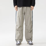 BONSIR  -  Spring Summer Men's Trousers New Fashion High Street Color Striped Pockets Drawstring Daily Commute Casual Loose Wide Leg Pants