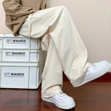 BONSIR  -  High Steet Solid Corduroy Pants Men Casual Baggy Pleated Pants Loose Joggers Autumn Wide Leg Trousers American Sensual Pants Men