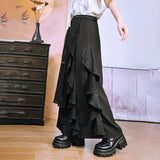 Bonsir Y2k Culottes Layered Dark Gothic Style Hakama Genderless Streetwear Fashion Japanese School Casual Wide Leg Samurai Pants Unisex
