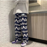 Bonsir Baggy Men's Sweatpants Straight Casual Trousers Tracksuit Bottoms Jogger Summer Stylish Sport Plain Loose Y2k Man Sweat Pants