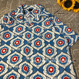 BONSIR  -  Y2K Shirt Shirt Floral Printed Summer Casual Tops Daily Vacation Floral High Stretch Holiday Lapel Men Polyester