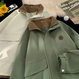BONSIR  -  Men's Casual Jacket Autumn Winter, Lightweight Warm Windbreaker, Stand Collar Zipper Coat, Outdoor Streetwear, Plus Size