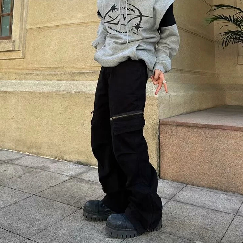 Bonsir Streetwear Y2k Jeans Hip Hop Star Print Baggy Jeans