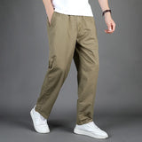 BONSIR  -  Plus Size Men's Casual Cotton Trousers Loose Straight Pants Multi Pocket Man Long Cargo Pants Mens Jogger Pants Summer Autumn