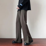 Bonsir Brown Black Suit Pants Men Slim Fit Social Mens Dress Pants Korean Loose Straight Casual Pants Mens Office Formal Trousers S-3XL