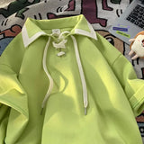 BONSIR  -  Patchwork Men's T-shirt Summer Simple Loose Male Short Sleeved T Shirt Korean Lapel Casual Tee Couple Top