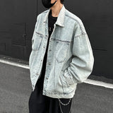 BONSIR  -  New Summer Men's Denim Coats Solid Color Pocket Streetwear American Style Single Breasted Loose Male Jackets 2025 24K5076