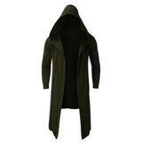 BONSIR  -  Fashion Men Hooded Poncho Loose Clothes Autumn Winter Mid-length Solid Punk Long Sleeve Coat Thicke Warm Cardigan Man Cloak