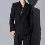 Bonsir Mens Autumn Contrast Color Satin French Elegant Casual Suit Genderless Fashion Trend Simple Retro Business Suit Jacket For Men