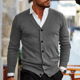 BONSIR  -  Men's New Style Knitted Sweater in Autumn and Winter, Korean Version V-Neck Long Sleeve Slim-Fit Cardigan Sweater Coat S-2XL