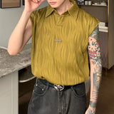 Bonsir Wavy Striped Casual Mens Vest Genderless Summer New Personalized Street Hip-Hop Comfortable Solid Color Tank Top Unisex