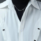 Bonsir Mens Shirt Rivet Stitching Casual Shirt Spring Street Wear Fashion Personality All-Match Long-Sleeve Top Men'S Clothing 2025 New