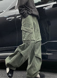 BONSIR  -  Autumn Big Pocket Men's Cargo Pants Japanese Y2k Harajuku Loose Straight Wide Leg Trousers Baggy Pants Man Hip Hop Sweatpants