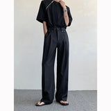 BONSIR  -  Black Oversized Suit Pants Men Fashion Social Mens Dress Pants Korean Loose Straight Wide Leg Pants Mens Office Formal Trousers