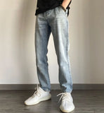 Bonsir Spring and Autumn New Fashion Everything Stretch Solid Color Jeans Men's Casual Comfort High-Quality Small Foot Pants G78