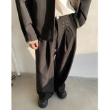 BONSIR  -  Black Suit Pants Men Society Mens Dress Pants Korean Loose Casual Wide Leg Pants Mens Office Formal Trousers Plus Size 5XL