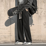 Bonsir Youth and Vitality Pants Men's Fashion Elastic Waist Casual Pants Men Streetwear Loose  Comfortable Trousers Wide Leg 5XL