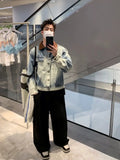 BONSIR  -  New spring and autumn design sense old denim jacket men's Korean version high-quality contrasting color casual collar