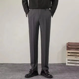 BONSIR  -  8 Colors Summer Men's Baggy Straight Casual Pants Fashion Business Formal Classic Draped Suit Trousers High Quality Male Clothes
