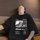 BONSIR  -  Casual Pure Cotton Short-sleeved T-shirt for Men American-style Summer Trendy Brand Printed Loose Round Neck Best-selling Top